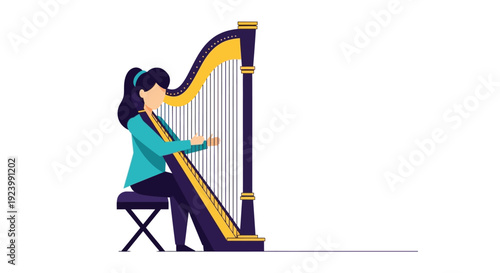 A professional young woman wearing a headset smiles warmly while working on her laptop in a bright modern office setting