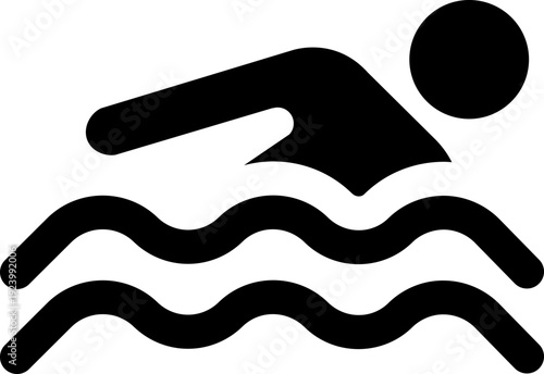 Swimmer dives into water