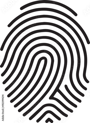 Fingerprint icon symbolizing biometric security and identification