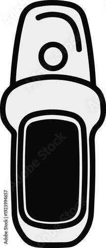 Stylized illustration of a portable electronic device with a screen