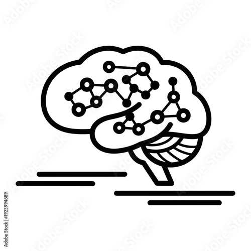 A brain with a molecular structure inside