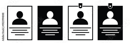 ID Card icon. Employee clerk card, driver license, Identification card, staff identification card symbol. Design for website and mobile app eps 10