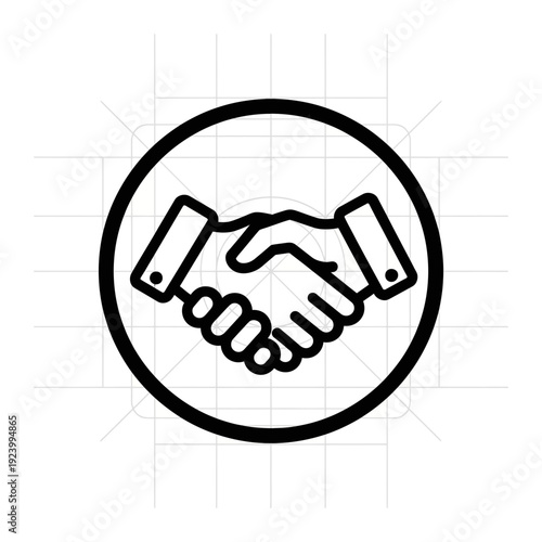 A handshake within a circle