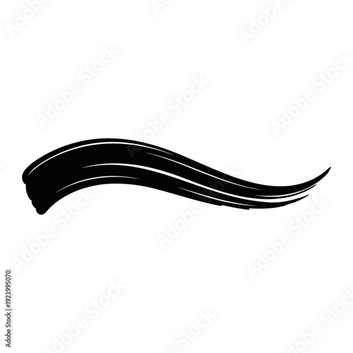 A black eyebrow stroke on a white background