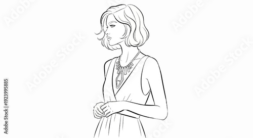 Stylish woman in a dress and statement necklace