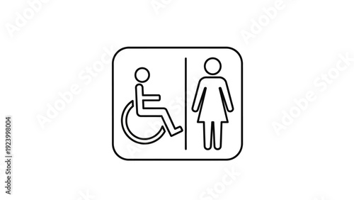 Accessible restroom sign for women.