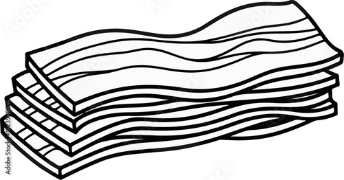 Stacked wavy strips with distinct layers and lines, simple illustration