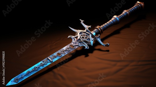 Enchanted Sword With Glowing Blue Blade