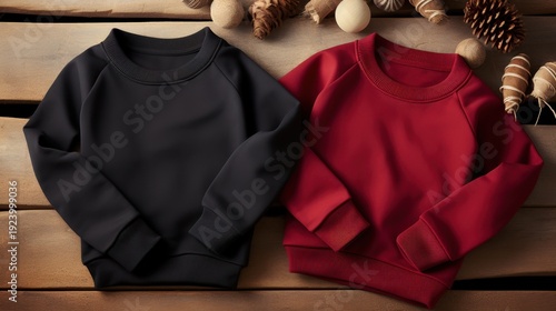 Stylish Sweaters Laid Out Flat