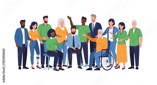 Diverse and Inclusive Group of People Illustrating Community, Equity, and Collaboration