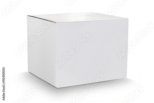Plain white cardboard box for product packaging