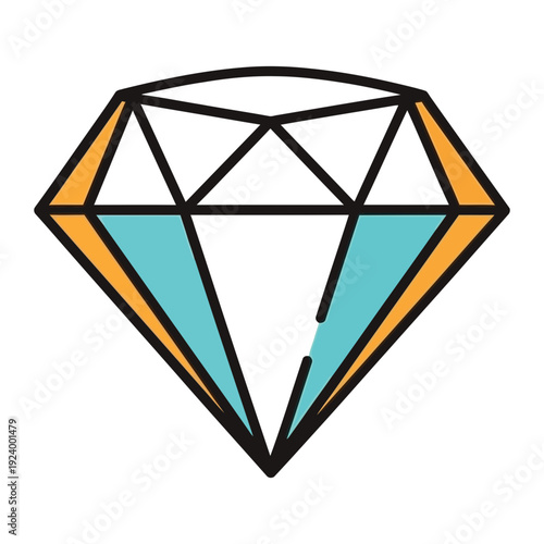 A simple graphic illustration of a diamond shape