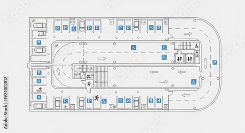 Detailed architectural floor plan showcasing building layout and design elements.