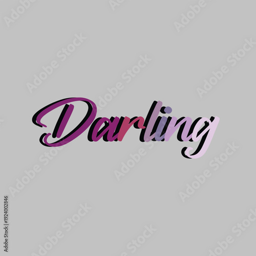 Stylish Shadow Overlay Darling Script on Neutral Background
