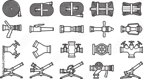 An assortment of various essential tools used by the fire services. Providing a comprehensive view of critical equipment for effective fire management.