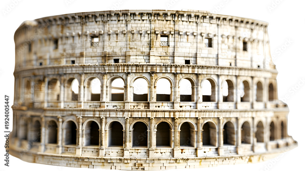 Fototapeta premium Detailed miniature roman colosseum with refined stone texture for historical design projects