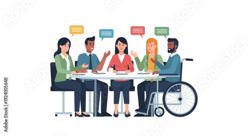 Inclusive Business Meeting: Diverse Team Collaborating, Discussing Ideas & Solutions