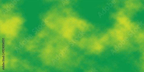 Green halftone dots background, yellow to lime gradient pattern, smooth color transition, abstract texture design, editable vector illustration