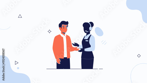 Customer Service Agent Assisting Man with Support