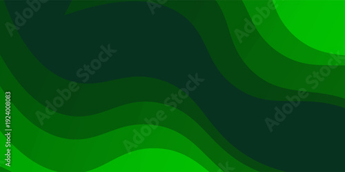 Abstract Green Layered Wave Background With Smooth Curves and Gradient Shapes for Design