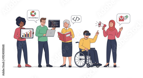 Empowering Diverse Workforce: Digital Skills, VR, Data Analytics, and Inclusion for Future Innovation