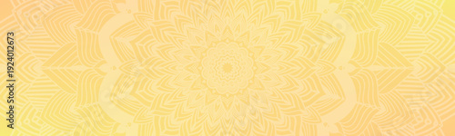 Round mandala on dreamy peach fuzz gradient background. Translucent mesh pattern in the form of a mandala. Mandala with floral patterns. Gradient background with round mandala, New Pattern gradient. M