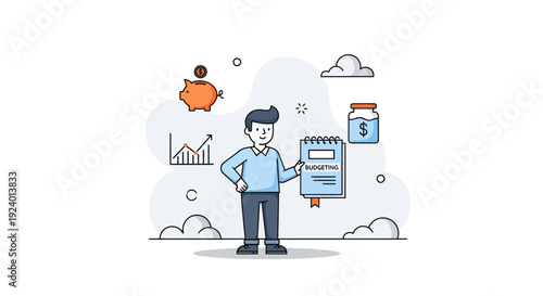 Businessman Managing Financial Growth and Savings