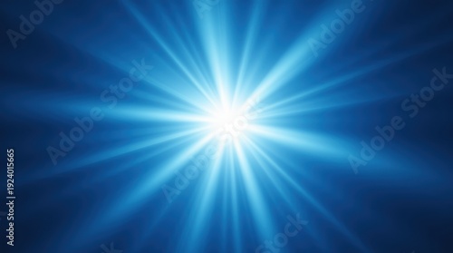Radial light rays emanating from the center on a blue background 
