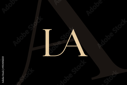 LA or AL letter logo icon design. Classic style luxury initials monogram.