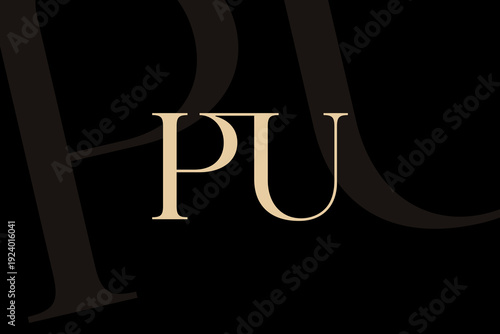 PU or UP letter logo icon design. Classic style luxury initials monogram.
