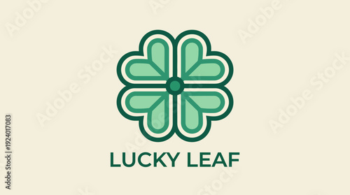 This visually appealing logo showcases a four-leaf design in shades of green that symbolizes luck and nature, ideal for businesses focused on sustainability and eco-friendliness.
