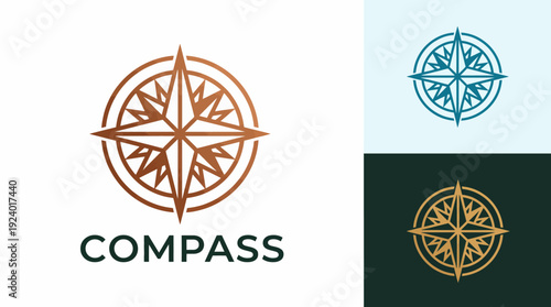 This beautifully designed compass logo stands for direction and navigation, ideal for brands involved in travel, adventure, and exploration, showcasing adventure and guidance.
