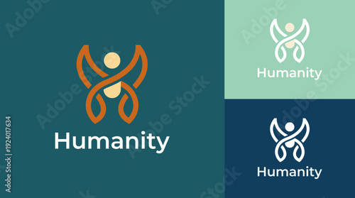 This logo encapsulates the essence of humanity and togetherness through its design, ideal for organizations focused on community building and social impact.