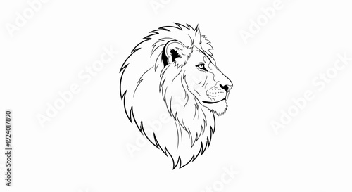 Stylized lion head silhouette with flowing mane