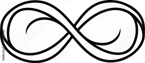 Stylized infinity symbol with elegant double curves and swirling inner lines