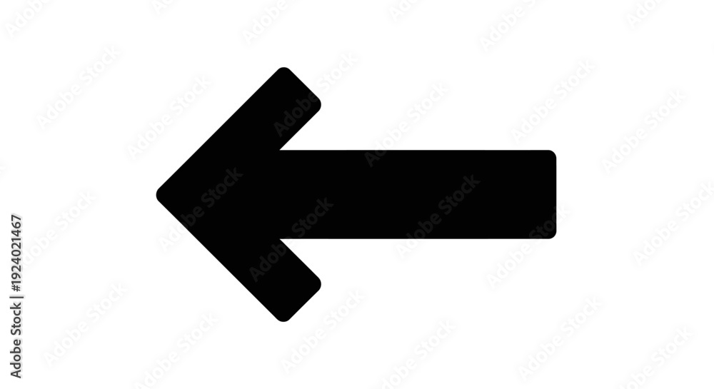 Obraz premium Black Left Arrow Icon on White Background