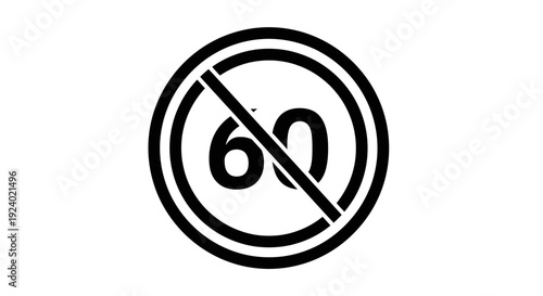 Black and White No 60 Speed Limit Traffic Sign