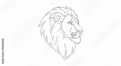 Stylized outline of a lion's head facing right