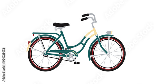 Vintage bicycle illustration on white a retro vector design element