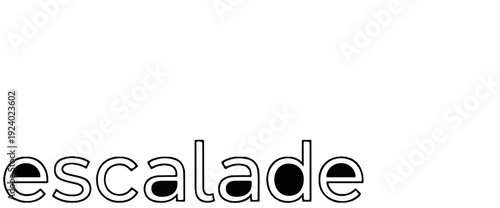 White background with the word "escalade" in outlined letters