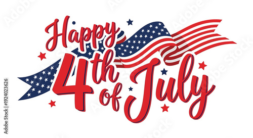 Happy 4th of July greeting vector