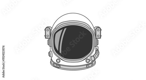 Astronaut helmet illustration isolated on white background for space exploration