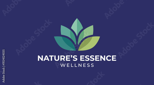 Nature's Essence logo combines gentle leaf motifs symbolizing wellness, growth, and natural healing. An inviting design suitable for holistic or wellness brands and products.