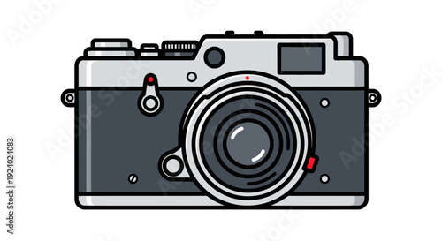 Vintage camera illustration classic design on white background photography concept