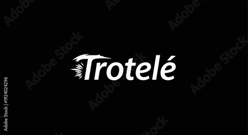 White stylized text with a starburst design on a black background