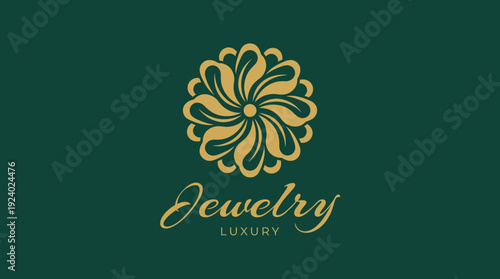 A sophisticated logo for a luxury jewelry brand featuring an intricate floral design, symbolizing elegance and beauty, paired with stylish typography to enhance its charm.