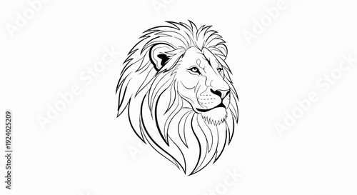 Stylized sketch of a lion's head with a flowing mane