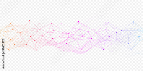 Abstract vector network connection background. Digital technology dots and lines connection concept for science, data, ai, futuristic background. Molecular plexus design.