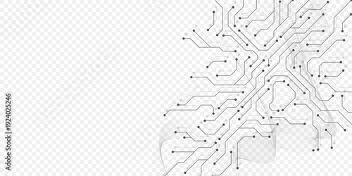 Circuit board digital abstract background. Motherboard technology texture design. AI semiconductor and computer processor on tech bg. Vector illustration