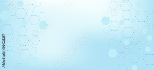 Hexagonal abstract background. Big Data Visualization. Global network connection. Medical, technology, science background. Vector illustration.